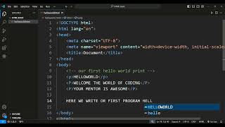 paragraph elements in Html and Hello World in html#html #webdevelopment