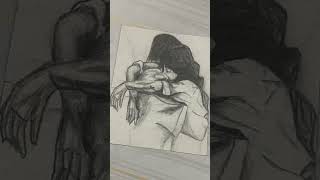 Sometimes a hug says it all. ✨ New couple sketch in the books! ✏️ | Heaven 🥹