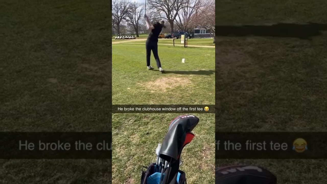 Not What You Want Off the First Tee… Especially When It Shatters a Window! ⛳💀😂