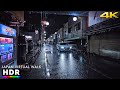 Late night rain walk around Suburbs of Southern Tokyo • 4K HDR