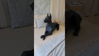 Lying Doberman. Papercraft Template