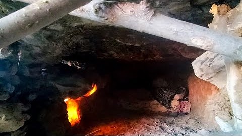 Building a Mountain Shelter |Transforming a Cave into a Unique Shelter with a Fireplace and  Chimney