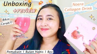 UNBOXING & REVIEW JUJUR PEMAKAIAN NOERA COLLAGEN DRINK 1 BULAN || Serius Bikin Cerah ✨💦