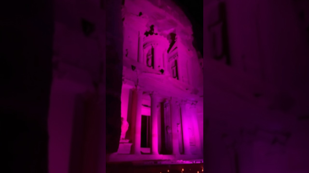 Wonder of the world Petra at night.