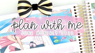 PLAN WITH ME // JUNE MONTHLY // 2020 PLAN WITH ME // PRINTABLE STICKERS // CARDBOARD COUTURE