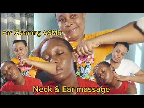 Neck massage for neck pain, Ear Massage for relaxation | ear cleaning ASMR real person 
