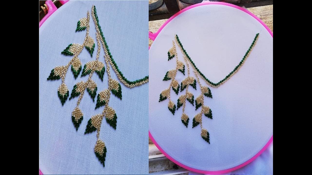 hand embroidery designe with beads.