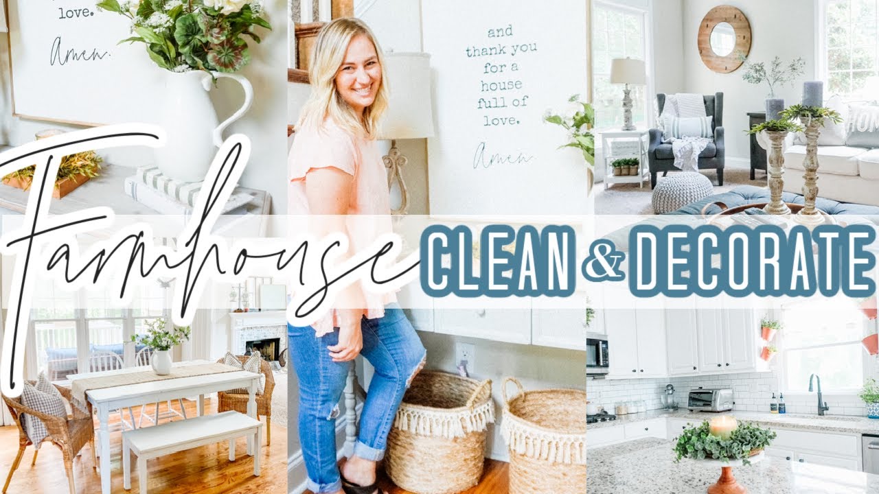 FARMHOUSE DECOR CLEAN AND DECORATE WITH ME 2020 | Farmhouse Decorating Ideas! | CLEANING MOTIVATION