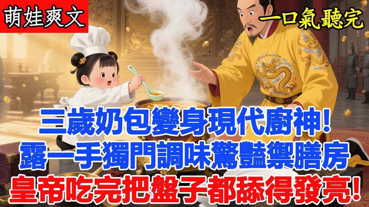【完結小說】三歲奶包變身現代廚神！露一手獨門調味驚豔禦膳房，皇帝吃完把盤子都舔得發亮！#有聲書 #穿越 #小說 #萌娃 #爽文#古言#原創