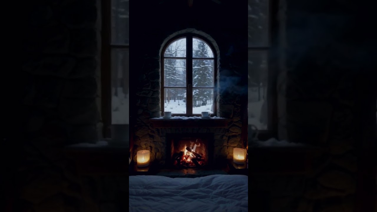 Snowy Night Haven | Cozy Up by the Fire for Ultimate Relaxation