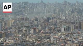 Smoke rises as Israel strikes a suburb in Beirut, Lebanon