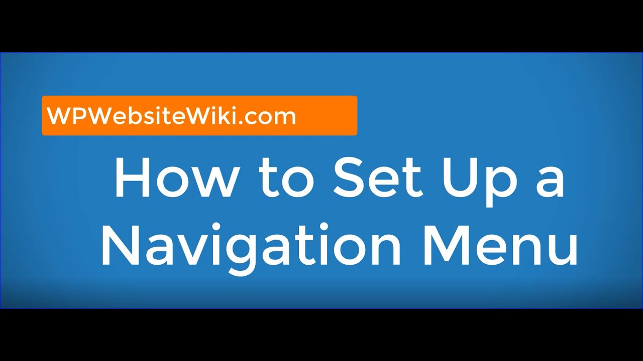 Create Navigation Menu on WordPress
