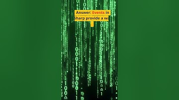 What are Events in CSharp? DotNet C#Interview  Question 61 of 100: