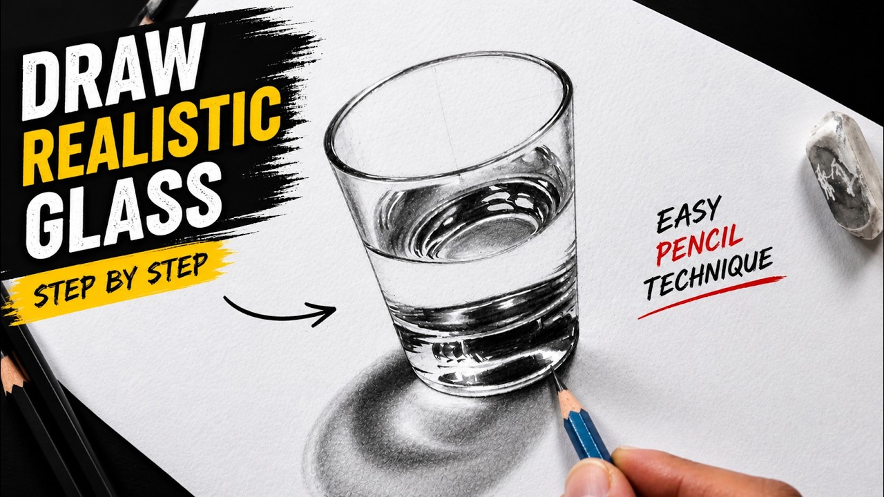 FREE 60-Day Drawing Course 🎨 - Day 38 | Learn to Draw Transparent Glass ...