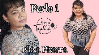 Blusa a crochet Pizarra c/cintilla #blusasnorma #blusacrochet