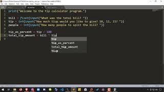 13 - Python Tip Calculator Program screenshot 4