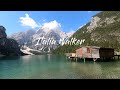 4K | Morning Walking in the Lake Braies | Dolomite Lakes | 브라이에스 호수 산책