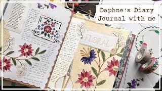 Daphne's Diary Journal with me | Embroidered Flowers | Junk Journal w/ September Printable | S2:E19