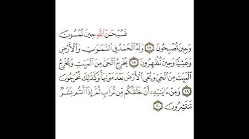 سورة الروم 5 القسم الخامس تكرار كيفي من ..  فسبحان الله حين تمسون وحين تصبحون .. إلى .. بشر تنتشرون