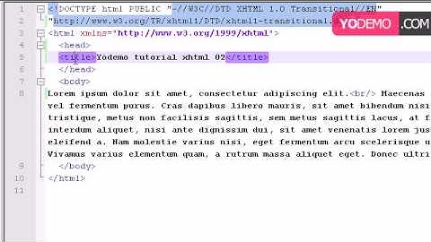 XHTML 1.0 tutorial 02 tags