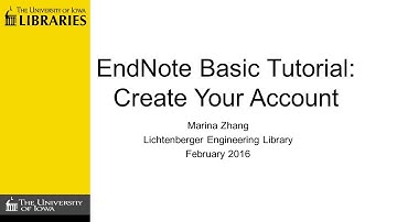 Create EndNote Basic Account