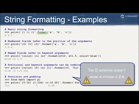 8 String formatting   Online Python Training Courses   NumPy   SciPy   Enthought