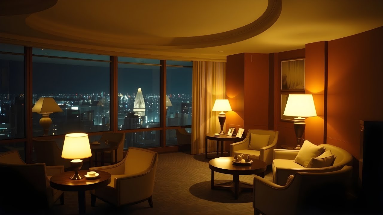 Tokyo Showa Night Lounge | Warm City Lights & Midnight Ambience