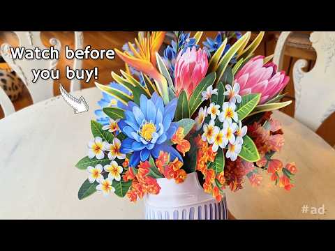 Freshcut Paper Tropical Paradise Pop Up Cards, Paper Flower Bouquet Gift, Demo & Review
