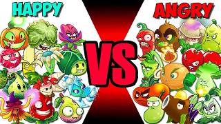 All Plants HAPPY vs ANGRY Team - Who Will Win? - PvZ 2 Team Plant Vs Team Plant screenshot 4