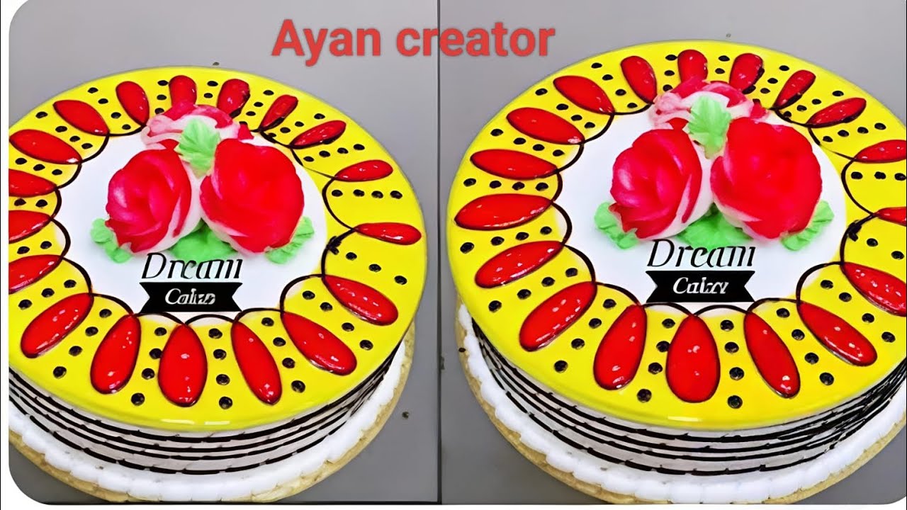 Pineapple flavourrecipe cake decorating design new vlog cream cake Pineapple