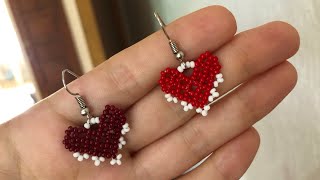 Aretes En Mostacilla En Corazón