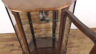 ショーケース(商品ID：53168)1940年頃ウォールナット材イギリス家具アンティークフレックス