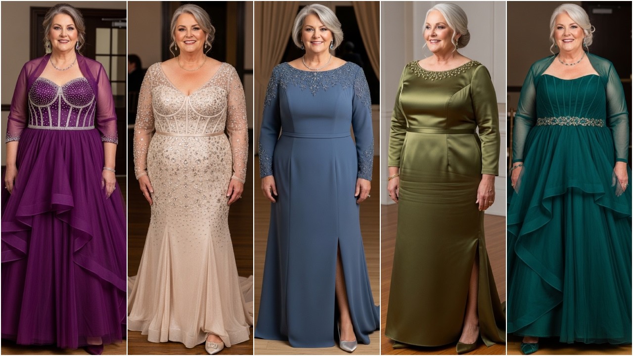 Plus Size Mother of the Groom Evening Gowns: Elegant Styles & Slimming Silhouettes for Mums