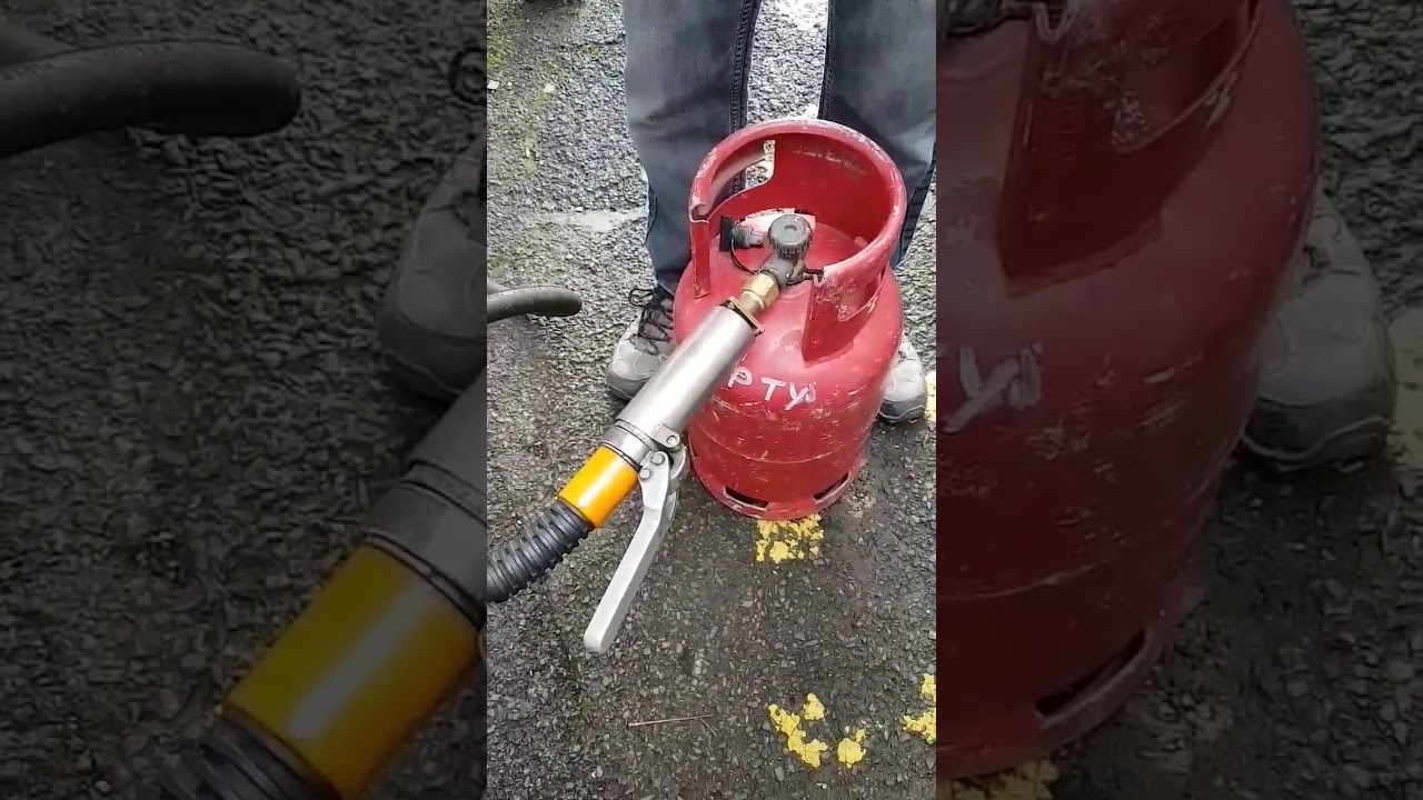 How To Fill A Propane Gas Bottle With An Adaptor At A Lpg Filling
