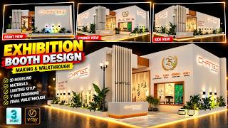 Exhibition Booth Design in 3ds Max | Complete Making Tutorial | 3D Modeling to Final Render