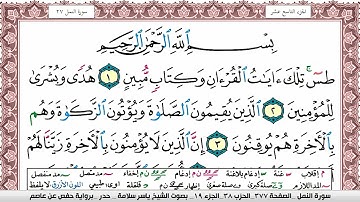 سورة النمل مكتوبة ياسر سلامة Surah Al Naml