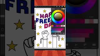 Juneteenth Coloring Page - How to Use the Color Drop Tool In Procreate