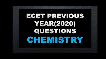 ECET 2020 CHEMISTRY QUESTIONS || AP& TS