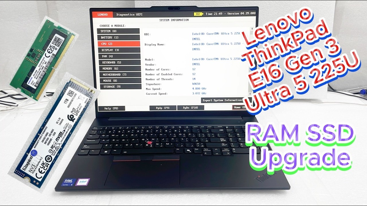 Lenovo ThinkPad E16 Gen 3 Ultra 5 225U RAM SSD Upgrade | 21SR005JGR | ThinkPad E16 Gen 3 Unboxing