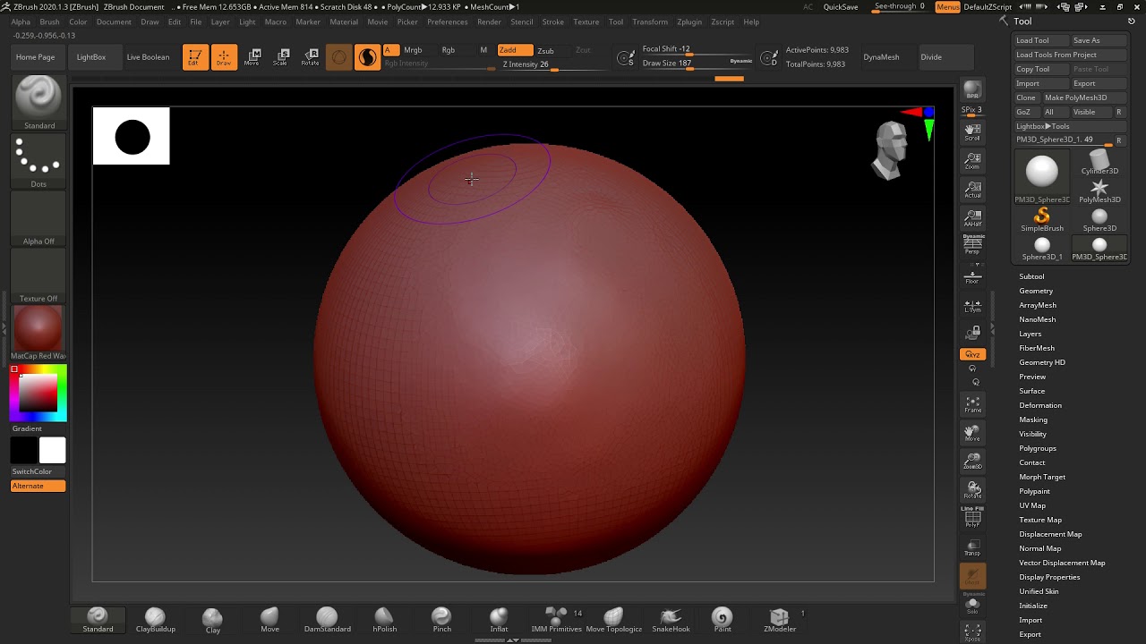 select polygroup zbrush