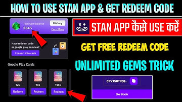 STAN APP SE DIAMOND KAISE LE।STAN APP SE REDEEM CODE KAISE LE।STAN APP GEMS TRICK।HOW TO USE STAN AP