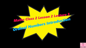 Maths Class 2 Chapter 2 Lecture 3 Ordinal Numbers Introduction CBSE Math Magic Monica Chadha