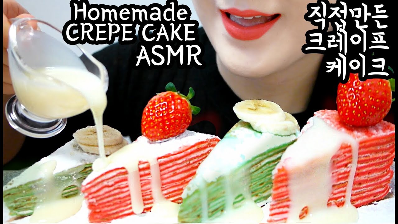 ASMR CREPE CAKE 크레이프 케이크 리얼사운드 먹방 (EATING SOUNDS) NO TALKING MUKBANG