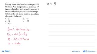 A student reads a book with 426 pages. On the first day, he reads 19 pages. On the next day...