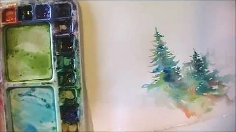 How to Paint Lively Pine Trees in Watercolor