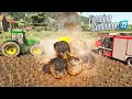 Straw bales caught Fire, Cat stuck in tree, car Accident | Using EMERGENCY PACK to save our Farm