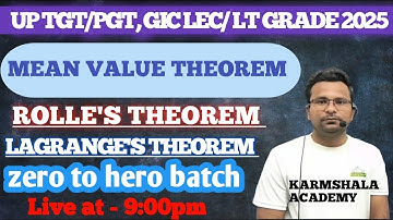 MEAN VALUE THEOREM| ROLLE