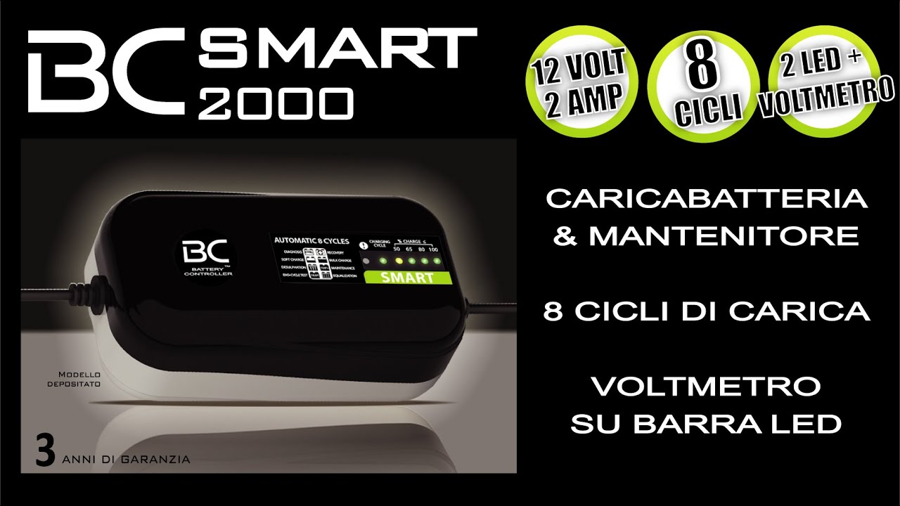 BC SMART 2000 - Caricabatteria auto/moto - 12V 2A 