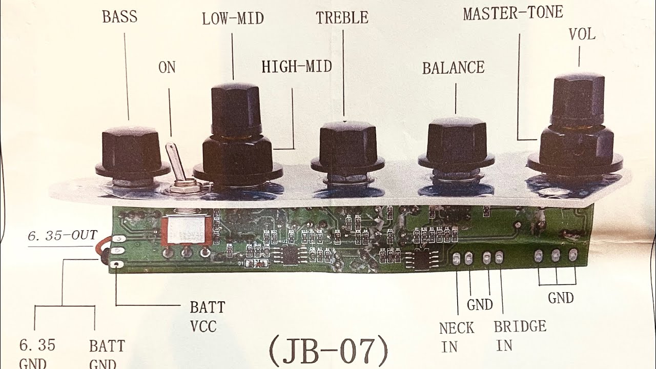 Rewiel do meu JazzBass Strinberg JBS55n & circuito “JB 07” Sire v7