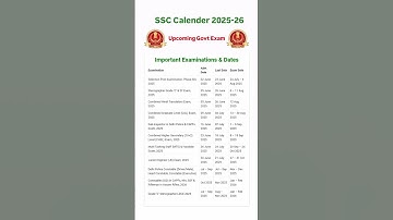 SSC Exam Calendar Out  2025-26 🔥#shorts #ssccgl #sscgd #sscchsl